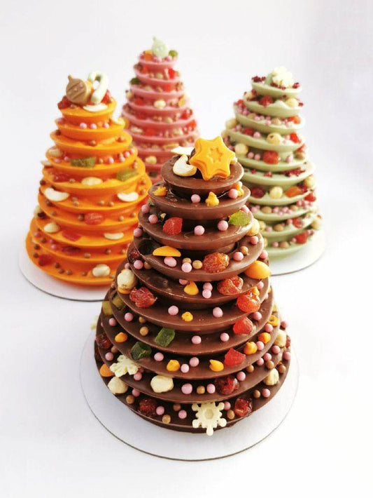 Chocolate Christmas Tree embellished with dried fruits and nuts!